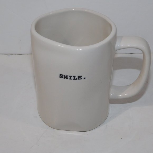 Rae Dunn SMILE typewriter Font 16 oz Coffee mug - Picture 2 of 5